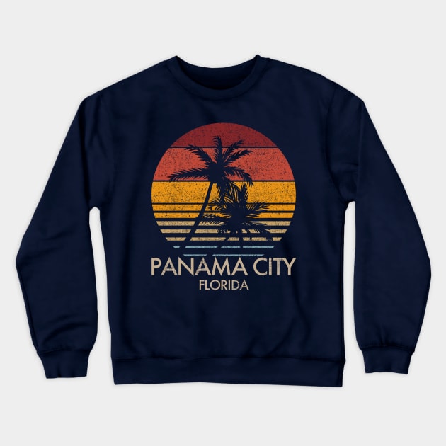 Panama City Beach Florida Graphic Vintage Crewneck Sweatshirt by Designkix
